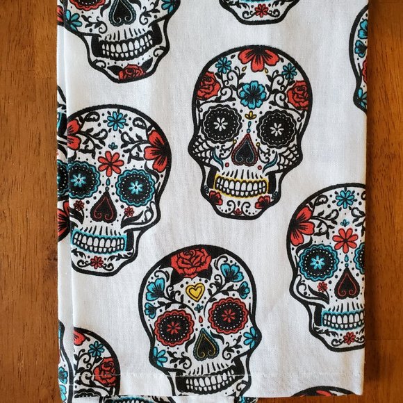 Kitchen Towel Oven Mitt, Day of the Dead, Sugar Skull, Halloween, Dia Muertos - Picture 4 of 4